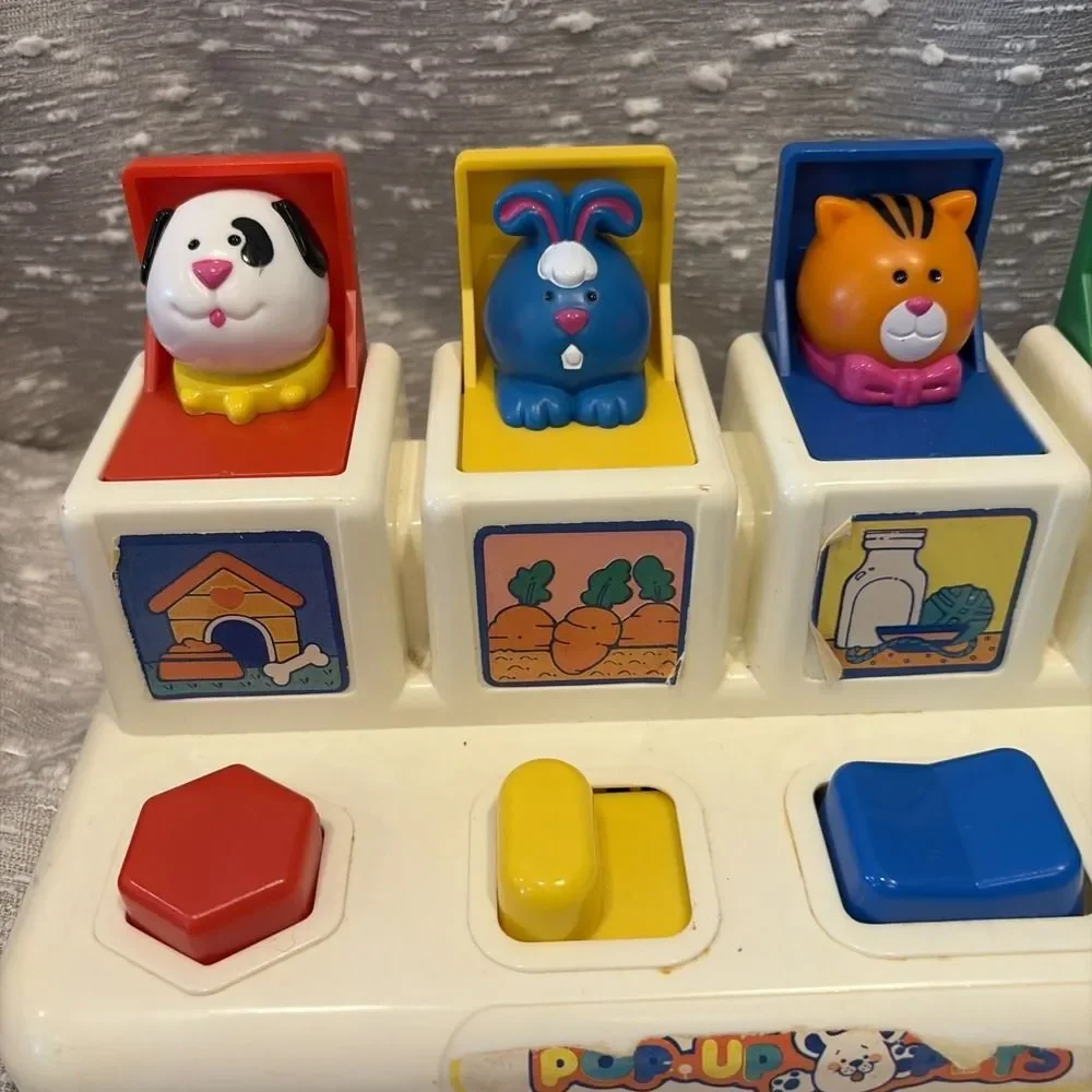 Vintage 1985‎ Pop Up Pets Activity Toy Animals Shelcore Pop Up Baby Toy